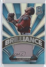 2021 Panini Spectra Brilliance Materials Neon Blue Prizm 35/50 Yan Gomes 8em