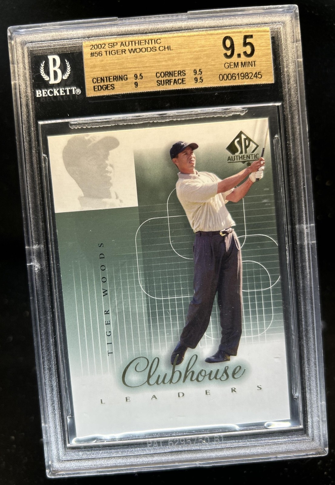 2002 SP Authentic Tiger Woods Clubhouse Leaders #56 BGS 9.5 GEM MINT