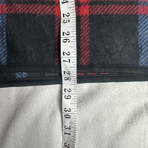 Nautica Herren blau und rot karierter Fleecepullover 1/4 Reißverschluss Medium - Bild 6 von 6