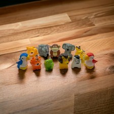 Lot of 11 Jungle Safari Plastic Animals 3  Zebra Lion Tiger Elephant Giraffe