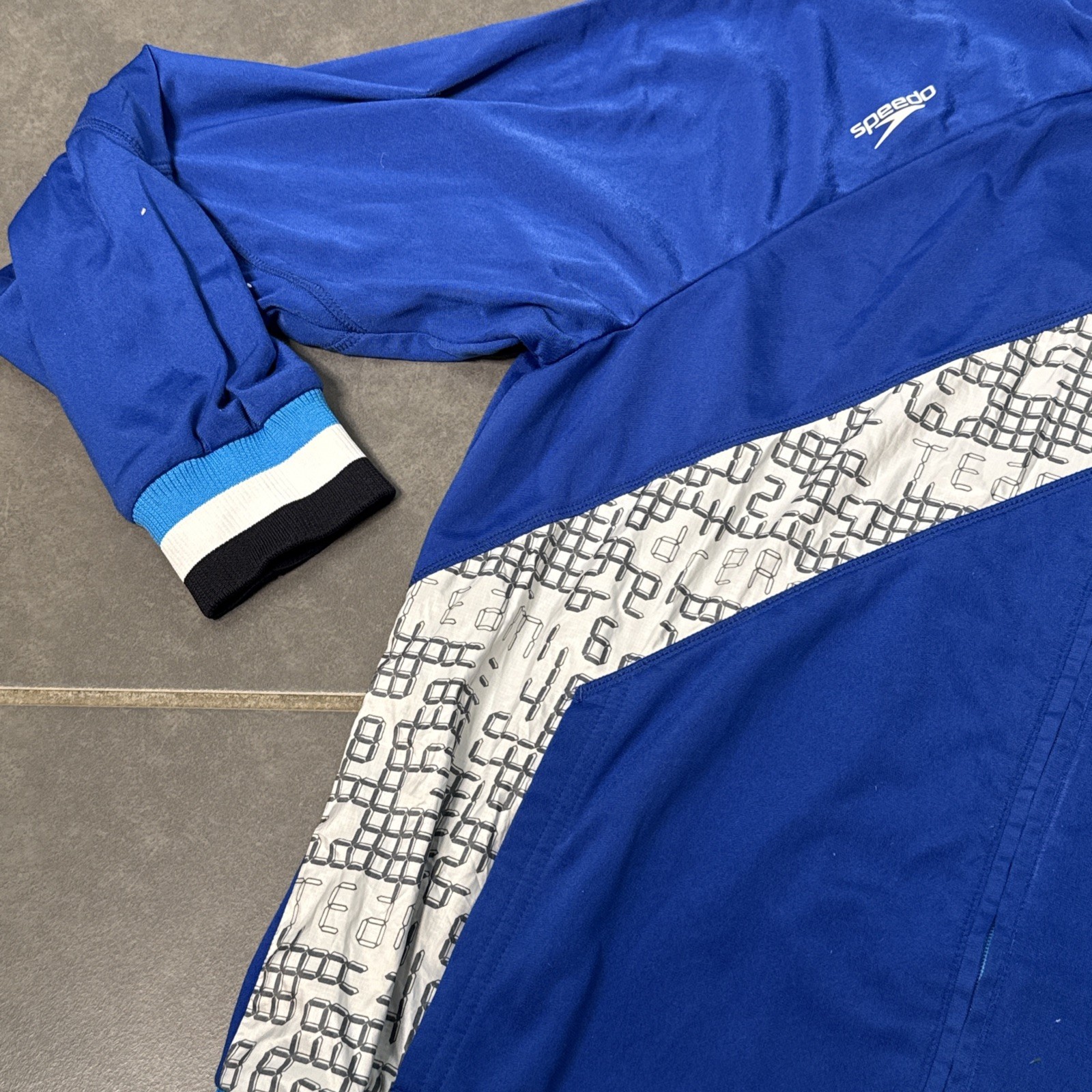 Vintage Speedo Tracksuit Jacket Blue White Black XL Rare Original image 3