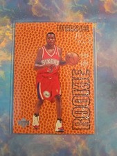1997 UD Rookie Exclusives ALLEN IVERSON RC #R1 Sixers Basketball Card (e9). rookie card picture