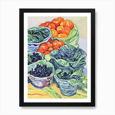 Collard Greens 3 Fauvist Gemüse gerahmtes Wandbild Poster Leinwanddruck Bild