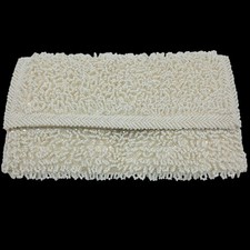 Vtg Bradlees Hong Kong White Beaded Clutch 8x5 Satin Lined Seed Beads VGC