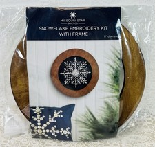 Missouri Star Quilt Co Snowflake Embroidery Kit w 8 Wood Frame Linen New