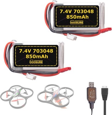 7.4V 850mAh 703048 Battery Compatible with WLtoys V912 V915 V262 V333 RC