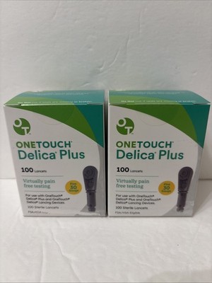 2 OneTouch Delica Plus 30G Lancets (Pack of 100 Units) Exp. 2029-07-31. NIB,