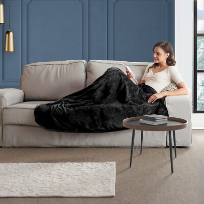 Neo Heated Throw Over Blanket Electric Soft Thickened Flannel Sherpa  Reversible UK - Main Image