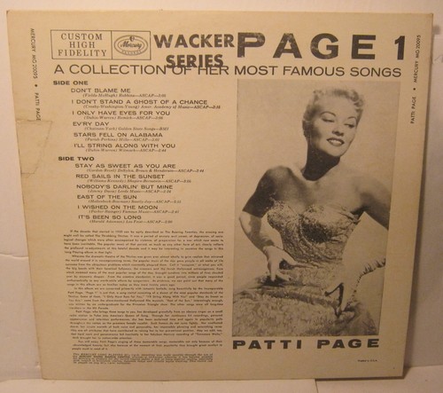 PATTI PAGE Page 1 Phonograph Record Album LP with Original Paper Sleeve - Imagen 2 de 5