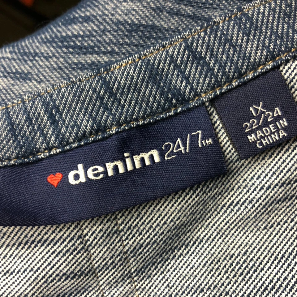 Camiseta Denim 24/7 Para Mujer Manga Corta Cuello Redondo Azul Informal Talla 1X 22/24 Foto 4 de 4