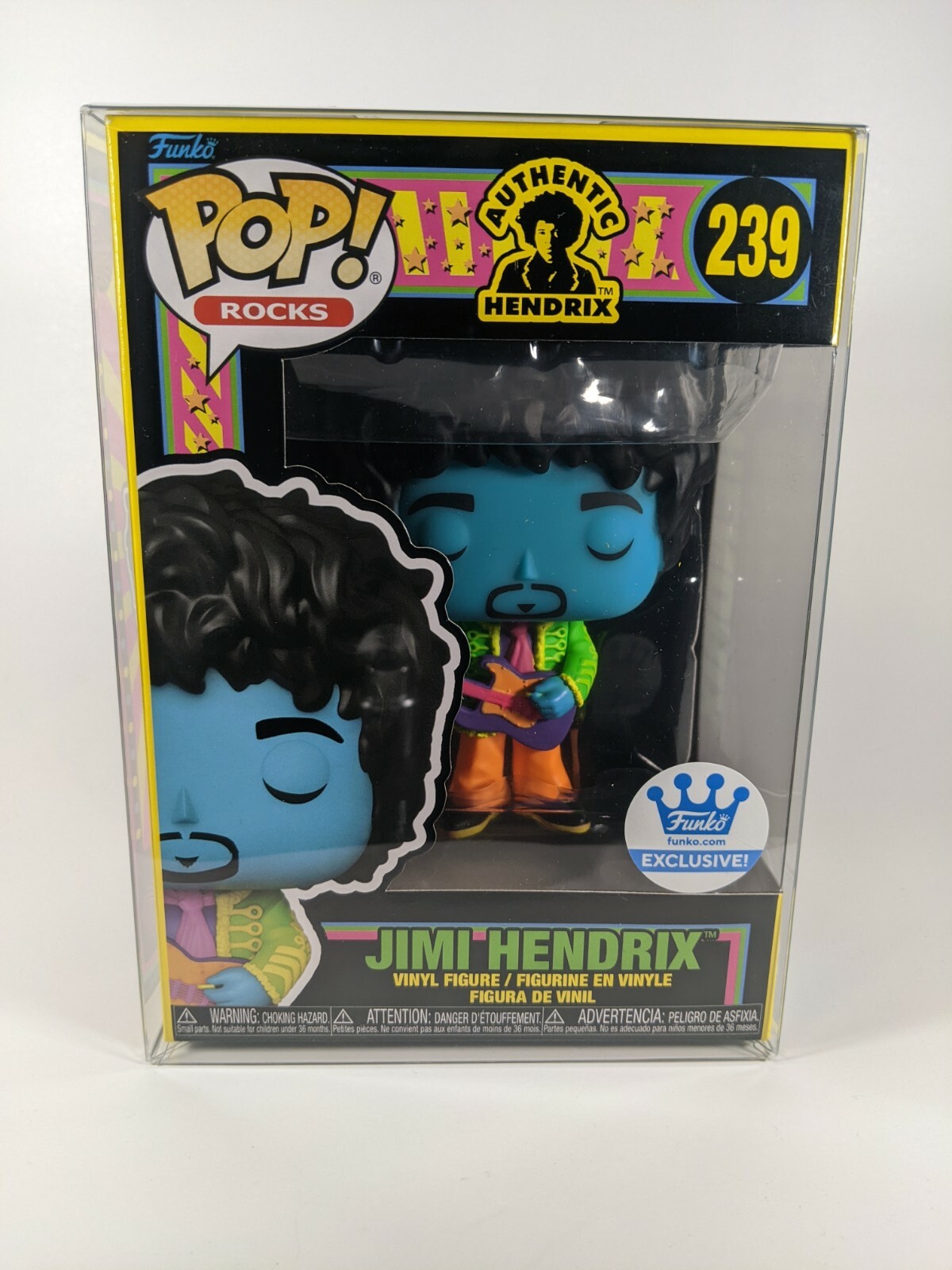 Funko Pop! Jimi Hendrix - Black Light #239 Funko Shop Exclusive W/0.5Mmpp Fast!