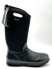 Bogs Tall Boots Womens SZ 11 Black Linen Classic Workwear Winter Waterproof NWT