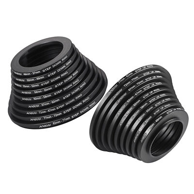 Andoer 18pcs Metal Stepping Rings Kit Step-up/ Step-down Adapter Ring Kit O1I6