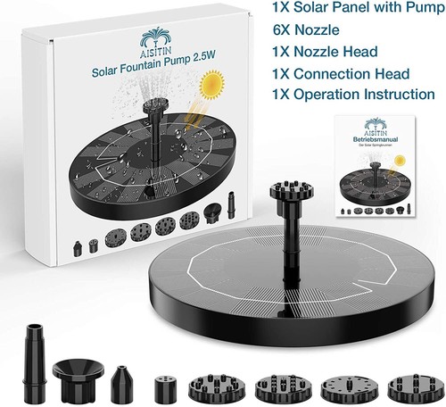 1.5W SolarPumpe Gartenpumpe Springbrunnen Terrasse teichdeko Teichpumpe Font?ne - Bild 4 von 18