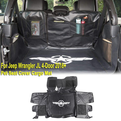 Dog Seat Cover Trunk Cargo Liner Waterproof For Jeep Wrangler JL JLU 2018-2020