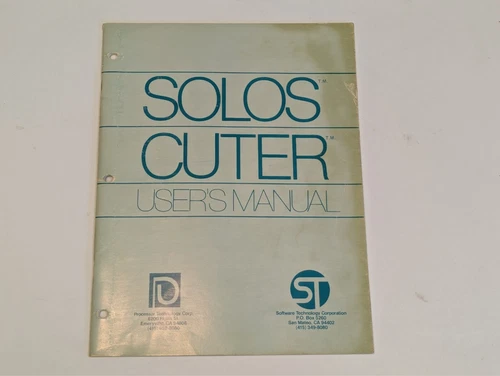 Processor Technology SOLOS CUTER Users Manual 1977 w/Tape