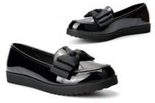 Girls School Shoes Girls Loafer School Shoes Flats Slip On Shoes Patent Black