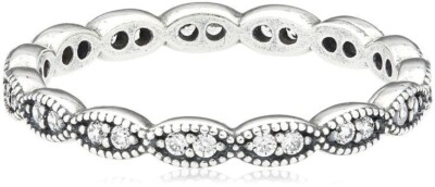 Authentic PANDORA Sparkling Leaves Sterling Silver Ring