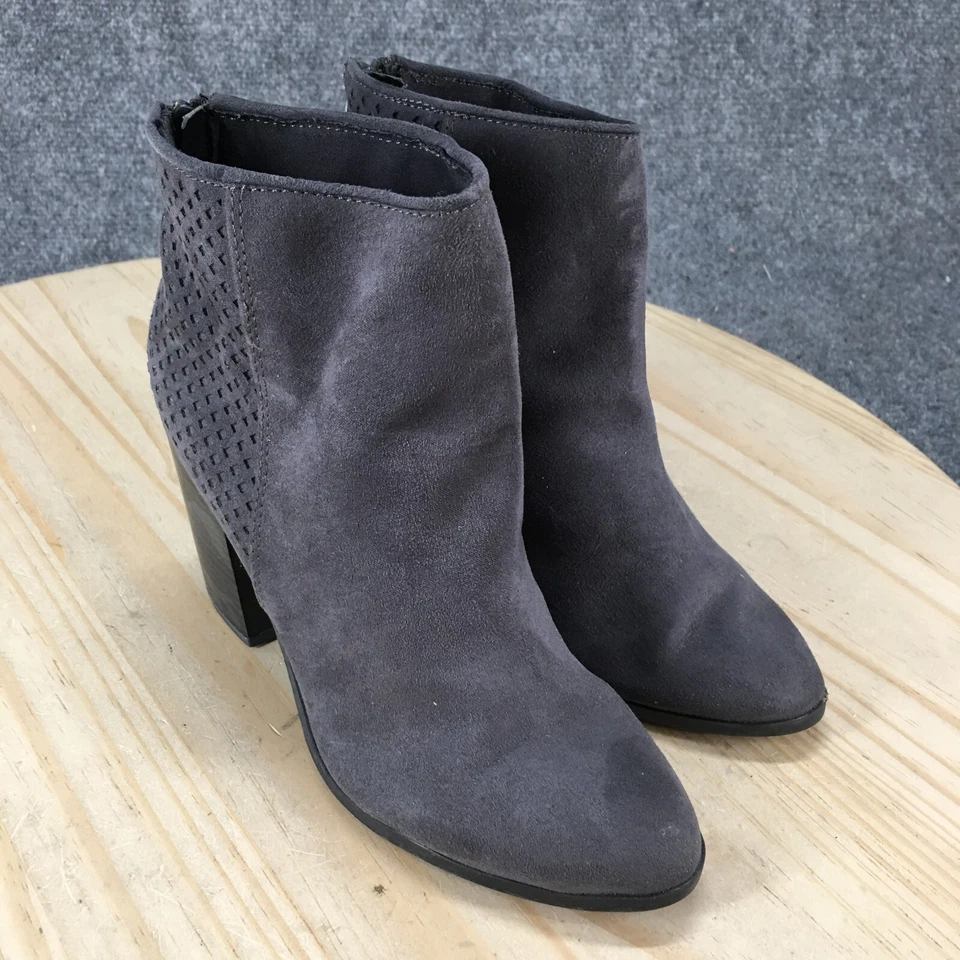 American Eagle Botas Mujer 6.5 Botín Gris Informal Cómodo Punta Redonda Bloque Foto 3 de 4