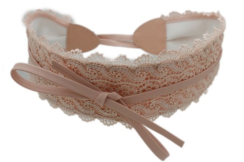 Cinturón de tela de encaje envolvente color perla crema para mujer aspecto elegante nupcial S M - Imagen 11 de 12