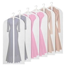 Univivi Clear Garment Bags for Hanging Clothes 60 inch Clear Dress Bags for