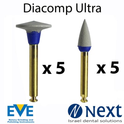 Posten x 10 Dental EVE Diacomp Ultra Diamant Polierer Komposit Mix Politur 1 Schritt