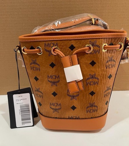 MCM Mini Dessau Drawstring Bucket Bag (Visetos and Nappa Leather)