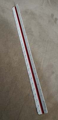 Pickett 235A Triangle Architect Drawing Scale 12 in. Ruler Red Green Blue Japan