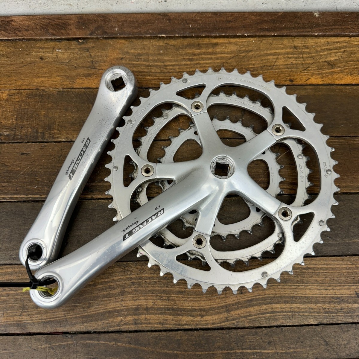 Vintage Campagnolo Racing T Triple Crank Set 170 mm 74 135 Vintage Campagnolo Racing T Triple Crank Set 170 mm 74 135