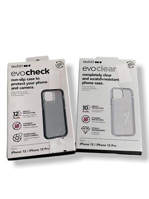Tech21 Evo Check/Clear Apple iPhone 12 12pro  Lot Of 2 Protective Case.