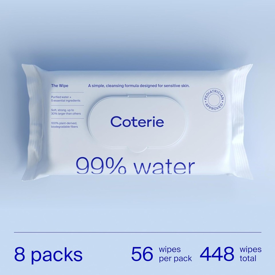 Coterie Baby Wipes 8 Pack 448 Ct Unscented Wipes 99 Purified Water