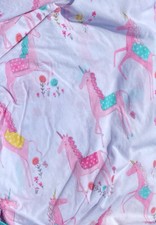 2pc Pottery Barn Kids Unicorns Pink Twin Flat  Fitted Organic Sheets COTTON VGC