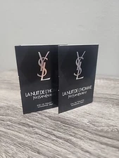 2 YSL YVES SAINT LAURENT LA NUIT DE L'HOMME SAMPLE SPRAY 0.04 FL OZ / 1.2 ML 