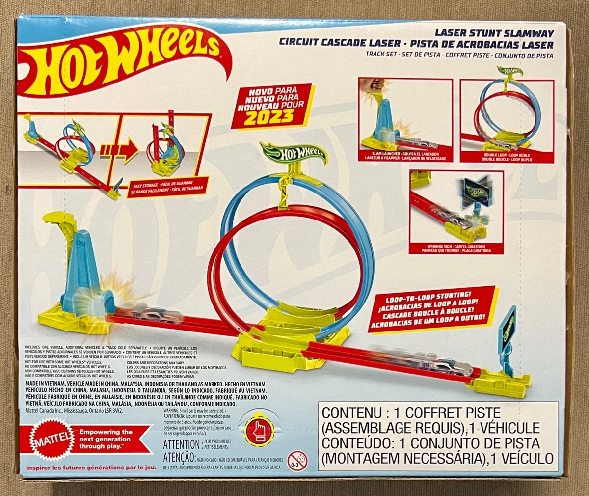 Hot Wheels 2023 Neon Speeders Laser Stunt Slamway Play Set