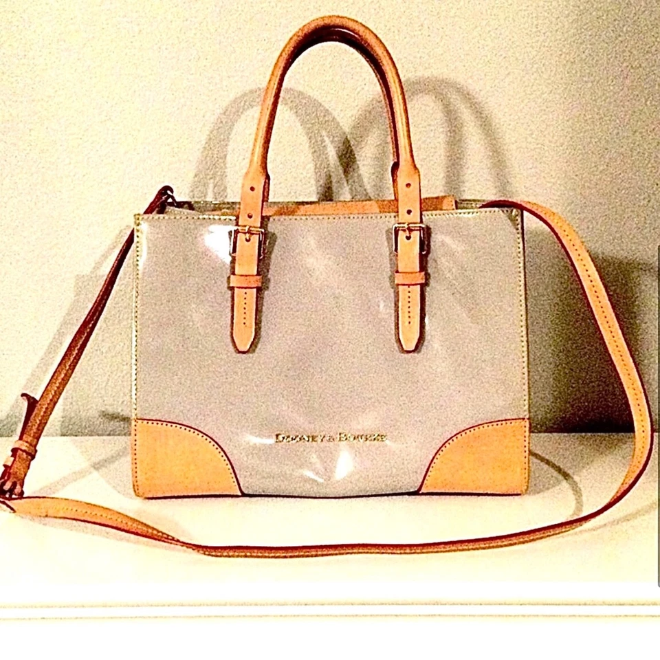 Bolso de hombro Dooney & Bourke charol cartera y bandolera azul gris Janine Foto 4 de 4