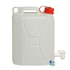 TANICA CONTENITORE FUSTO IN PLASTICA BIANCA PER ALIMENTI 20 LT. CON RUBINETTO