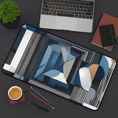 Geometric Desk Mat, Abstract Office Decor, Desk Organizer, Computer Accessories
