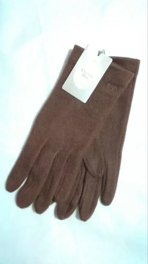 Gants Christian Dior cachemire marron vintage authentique deadstock pas utilisé