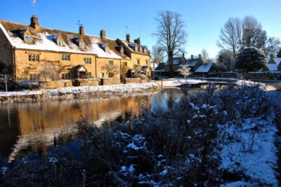 Lower Slaughter Cotswolds Gloucestershire England Foto Bild Druck