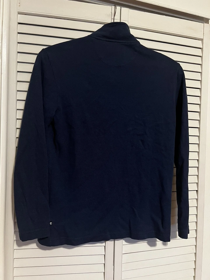 RALPH LAUREN CHAPS Men’s Size Medium M Sweater Shirt Top 1/4 Zip Blue Mock Neck - Image 4 of 4