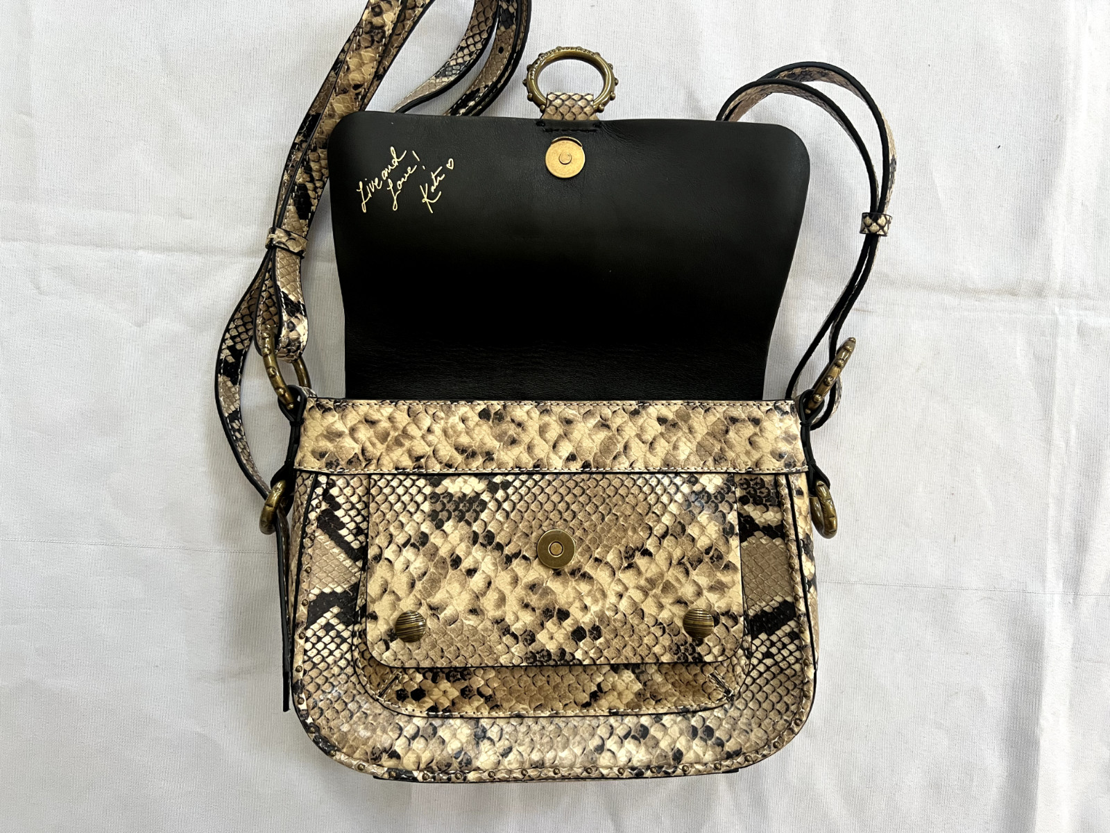 zadig voltaire Kate Wild Bag Snake Print Leather Beig… Gem