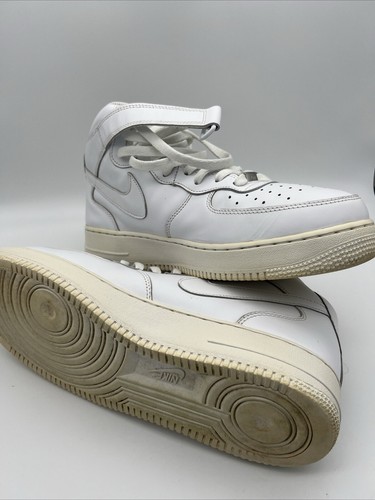 Nike Air Force 1 One Mid ‘07 All Triple White AF1 Uptown Size 12 - Picture 6 of 6