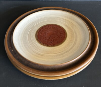 Denby England ~ Potter's Wheel ~ Rust Red ~  Dinner Plate ~ 10 1/8'' ~ Set of 2
