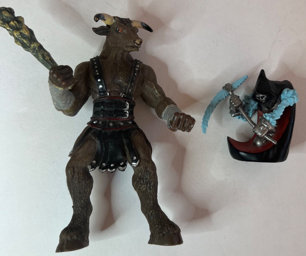 Vintage Minotaur half human/half Bull and 2007 Bandai Skull