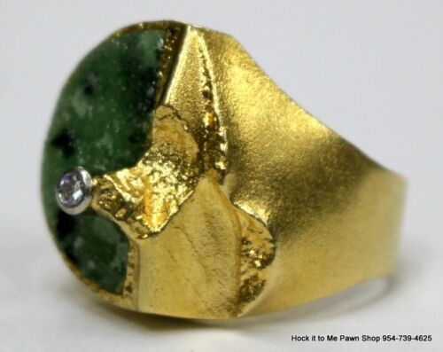 Vintage Bjorn Weckstrom Lapponia 18K Zoisite Diamond Gold Ring - Picture 2 of 13