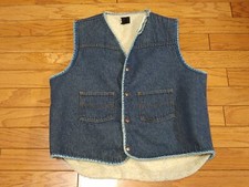 Sears Roebucks Sherpa Lined Denim Trucker Vest Mens Sz XL 46-48 Tall
