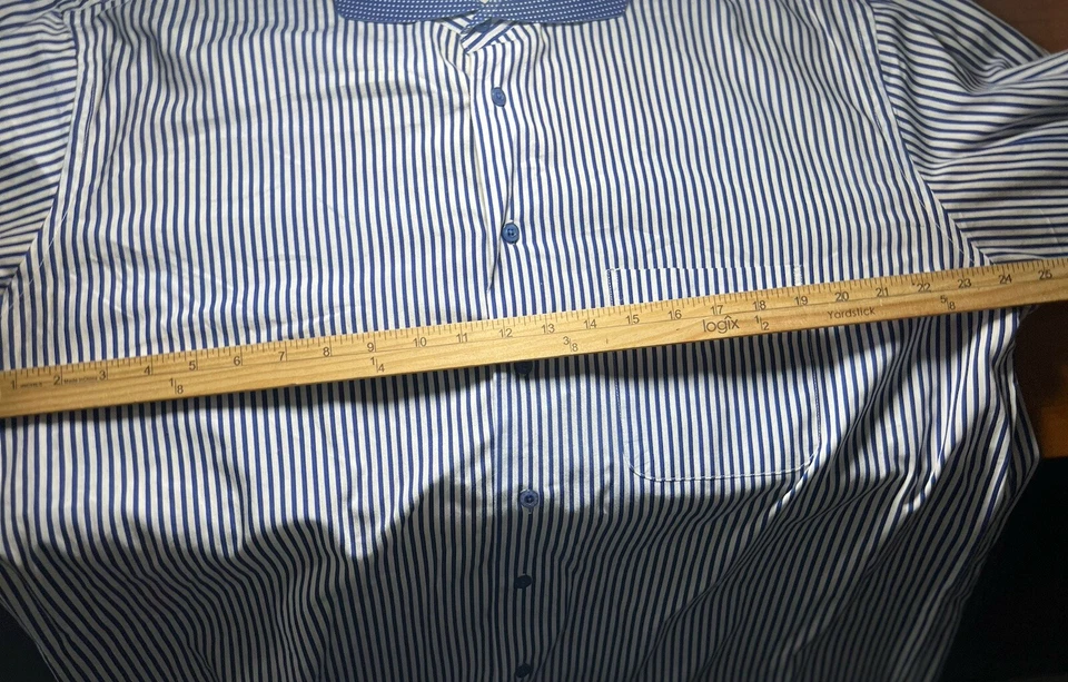 Camisa de vestir John Sparks puño francés para hombre 17 1/2 36-37 lunares a rayas púrpura Foto 4 de 4