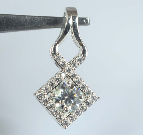 Diamante Solitario 1.06 Bianco Carati Taglio Rotondo Certificato Ciondolo Gift A - Foto 6 di 6