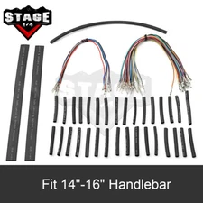 14" 16" Handlebar Extension Cable Wire Plug Kit For Harley Touring Street Glide 