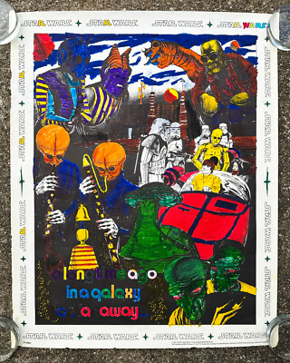 Vtg 1977 Star Wars Craft Master Art Poster Mos Eisley Cantina Aliens COMPLETED 2